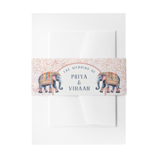 Einladung der indischen Elefanten Einladungsbanderole (Vorderseite Beispiel)