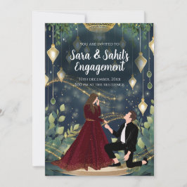 Einladung der indischen Verlobung zur Ringfeier