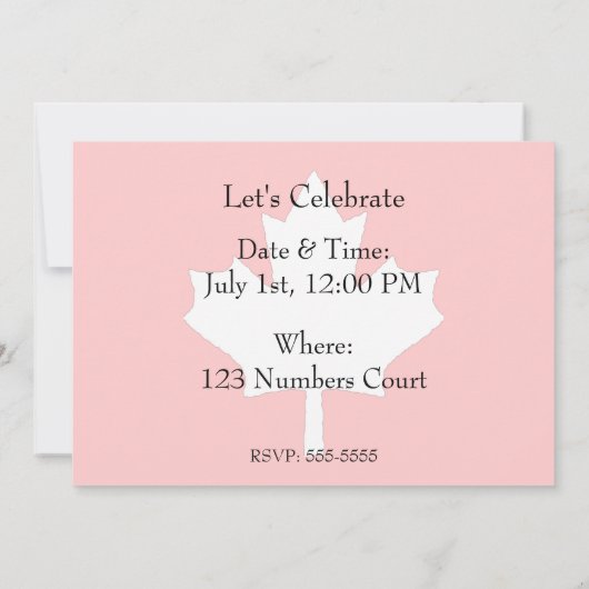 Einladung der kanadischen Flagge (Rückseite)