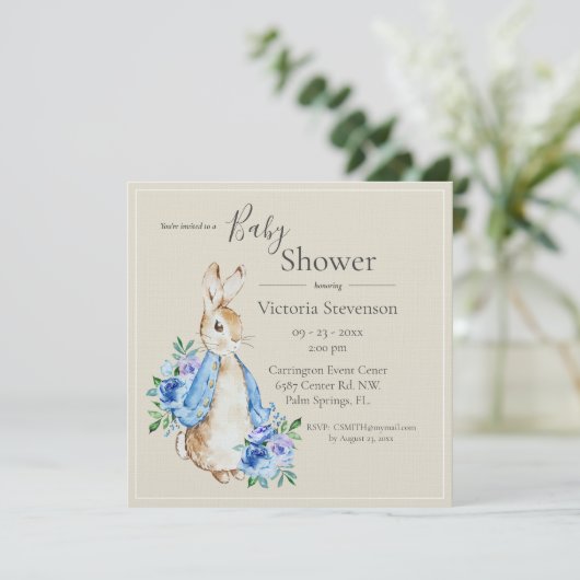 Einladung der Kaninchen-Neutral-Babydusche (Stehend Vorderseite)