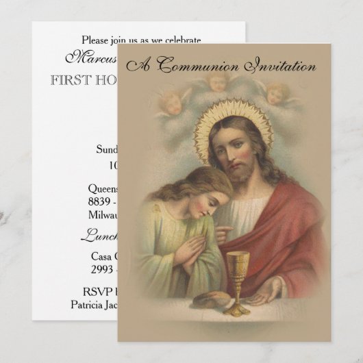 Einladung der Katholischen Erstkommune (Vorne/Hinten)