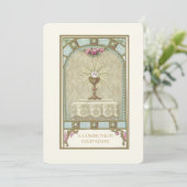 Einladung der Katholischen Vintagen Erstkommune (Stehend Vorderseite)