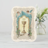 Einladung der Katholischen Vintagen Erstkommune (Stehend Vorderseite)