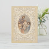 Einladung der Katholischen Vintagen Erstkommune (Stehend Vorderseite)