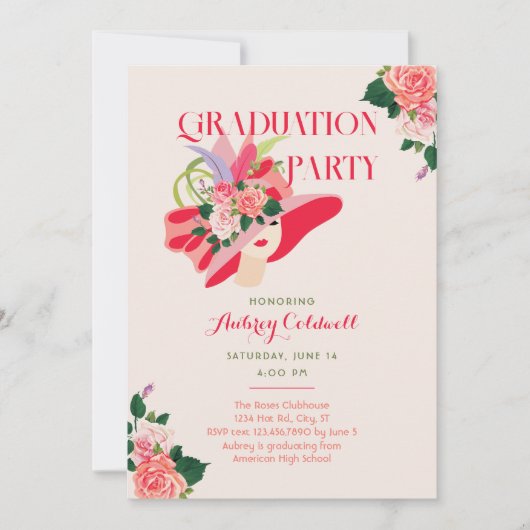 Einladung der Kentucky Derby Graduation Party (Vorderseite)