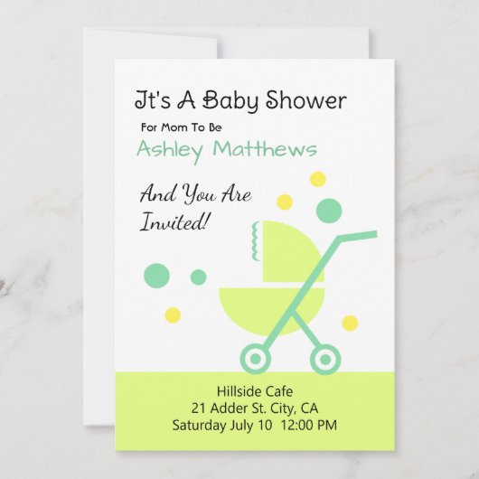 Einladung der Kinderdusche (Vorderseite)