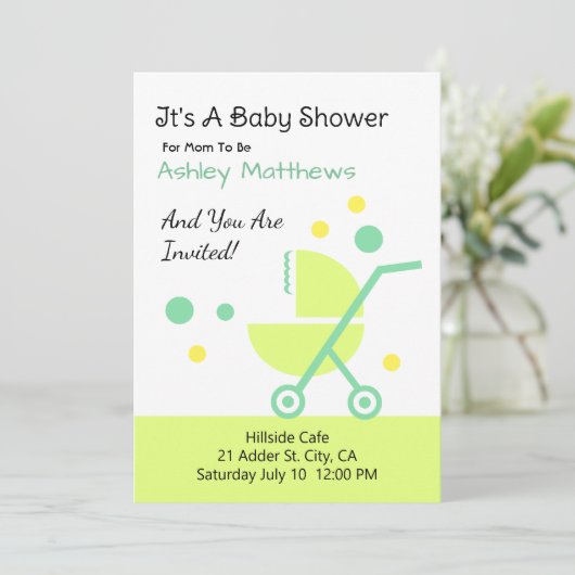 Einladung der Kinderdusche (Stehend Vorderseite)