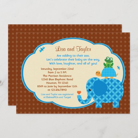 Einladung der Kinderdusche (Vorne/Hinten)