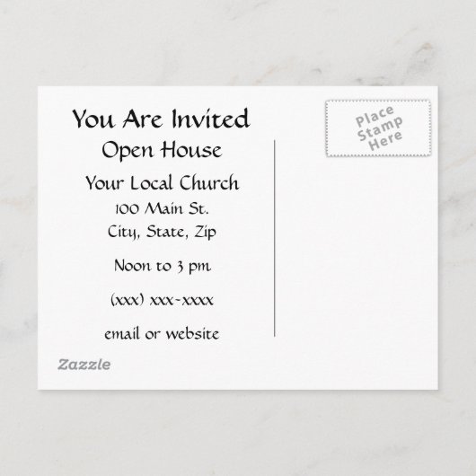 Einladung der Kirche Postkarte (Rückseite)