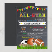 Einladung der kleinen All Star Sports Baby Dusche (Vorne/Hinten)