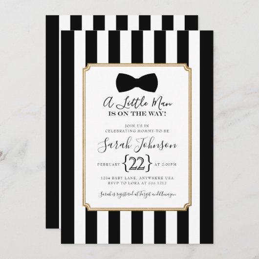 Einladung der kleinen Babydusche (Vorne/Hinten)