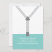 Einladung der kleinen Babydusche, Aquamarin blau,  (Rückseite)