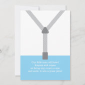 Einladung der kleinen Babydusche, Baby Blue, Grau (Rückseite)