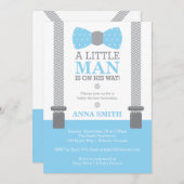 Einladung der kleinen Babydusche, Baby Blue, Grau (Vorne/Hinten)