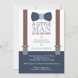 Einladung der kleinen Babydusche, blau, braun