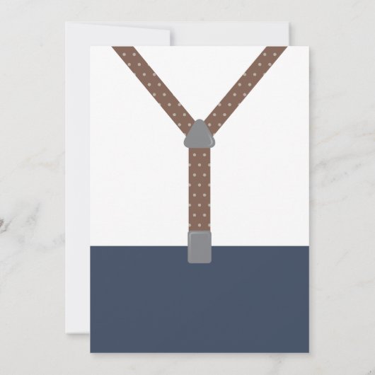 Einladung der kleinen Babydusche, blau, braun (Rückseite)