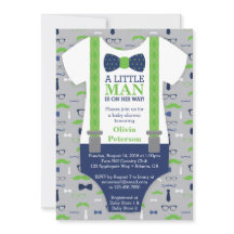 Einladung der kleinen Babydusche, blau, grün