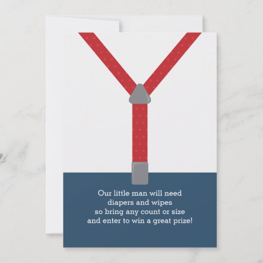 Einladung der kleinen Babydusche, blau, rot (Rückseite)