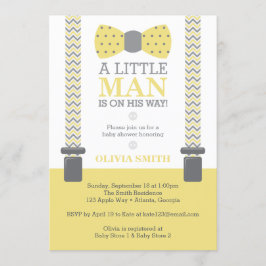 Einladung der kleinen Babydusche, gelb, grau