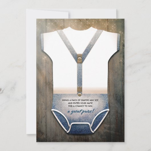 Einladung der kleinen Babydusche | Rustikales Land (Rückseite)