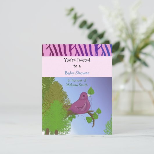 Einladung der kleinen Birdie Baby Dusche (Stehend Vorderseite)
