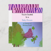 Einladung der kleinen Birdie Baby Dusche (Vorne/Hinten)