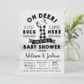 Einladung der kleinen Buck Deer Baby Boy Dusche (Stehend Vorderseite)