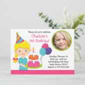 Einladung der kleinen Girl Birthday Party (Stehend Vorderseite)