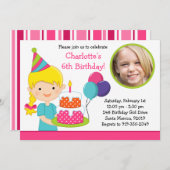 Einladung der kleinen Girl Birthday Party (Vorne/Hinten)