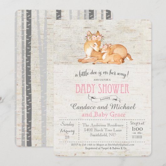 Einladung der kleinen Hirschschwanzdusche (Vorne/Hinten)