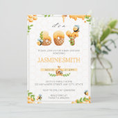 Einladung der kleinen Honey Bee Boy Baby Dusche (Stehend Vorderseite)