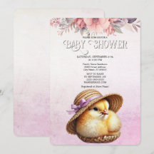 Einladung der kleinen kichen Pink Ribbon Babydusch