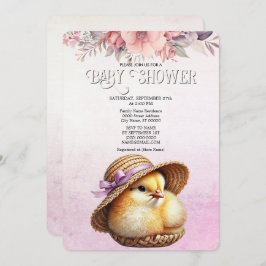 Einladung der kleinen kichen Pink Ribbon Babydusch