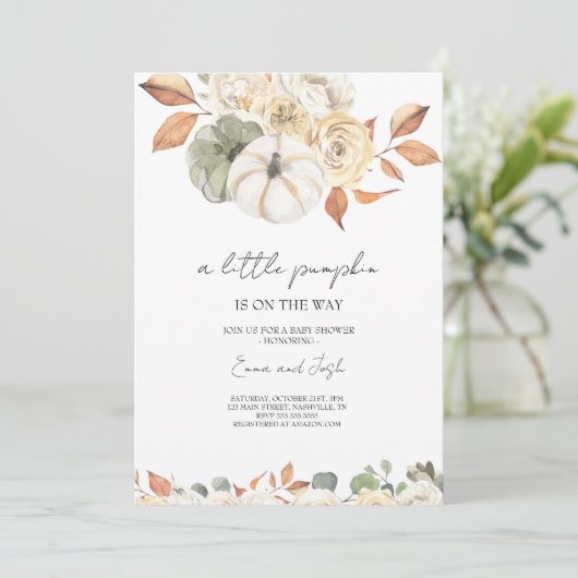 Einladung der kleinen Kürbiskinderdusche, Fall (Stehend Vorderseite)