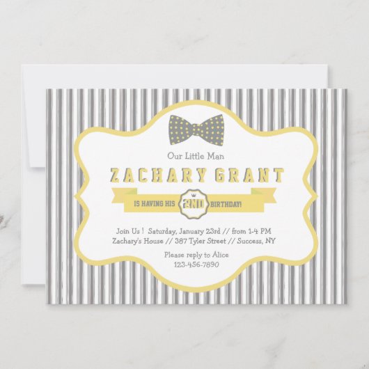 Einladung der kleinen Mann Bow Krawatte (Vorderseite)