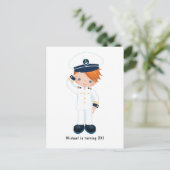 Einladung der kleinen Marine Boy Nautical Birthday Postkarte (Stehend Vorderseite)