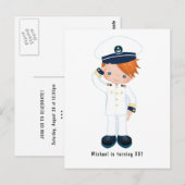 Einladung der kleinen Marine Boy Nautical Birthday Postkarte (Vorne/Hinten)
