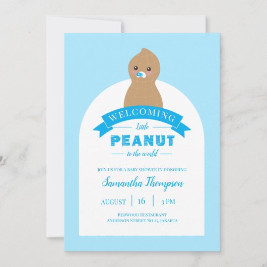 Einladung der kleinen Peanut-Babydusche (Vorderseite)