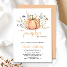 Einladung der kleinen Pumpkin Baby Dusche | Herbst