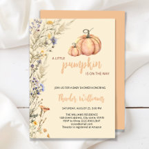 Einladung der kleinen Pumpkin Baby Dusche | Herbst