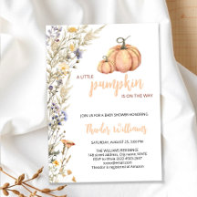 Einladung der kleinen Pumpkin Baby Dusche | Herbst