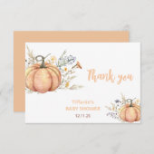 Einladung der kleinen Pumpkin Baby Dusche | Herbst (Vorne/Hinten)