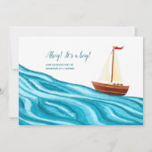 Einladung der kleinen Sailor Nautical Baby Dusche (Rückseite)