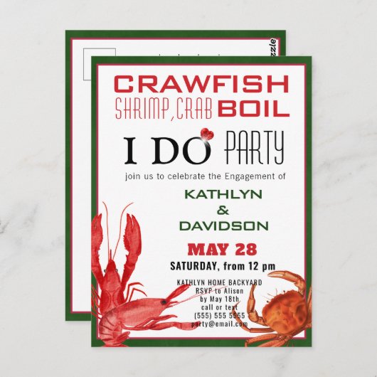 Einladung der Krabbenfische zum Kochen Postkarte (Vorne/Hinten)