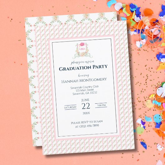 Einladung der Künstlerin Monogram Graduation Party