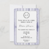 Einladung der Lavendel-Rustic Monogram-Bridal-Dusc (Vorderseite)