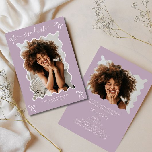 Einladung der Lavender Bow Graduation Party