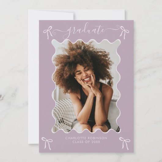 Einladung der Lavender Bow Graduation Party (Vorderseite)