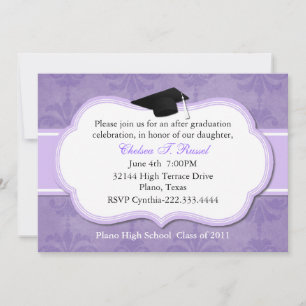 Einladung der Lavender Damask Graduation Party