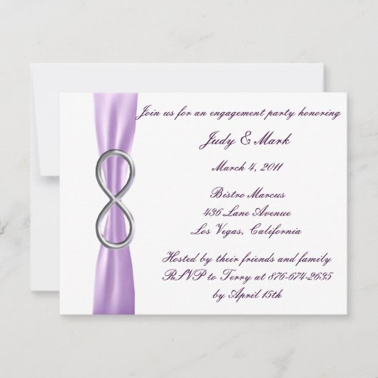 Einladung der "Lavender Infinity Engagement Party" (Vorderseite)